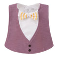 Gentleman style waterproof baby bib 22x32cm cotton TPU in blue