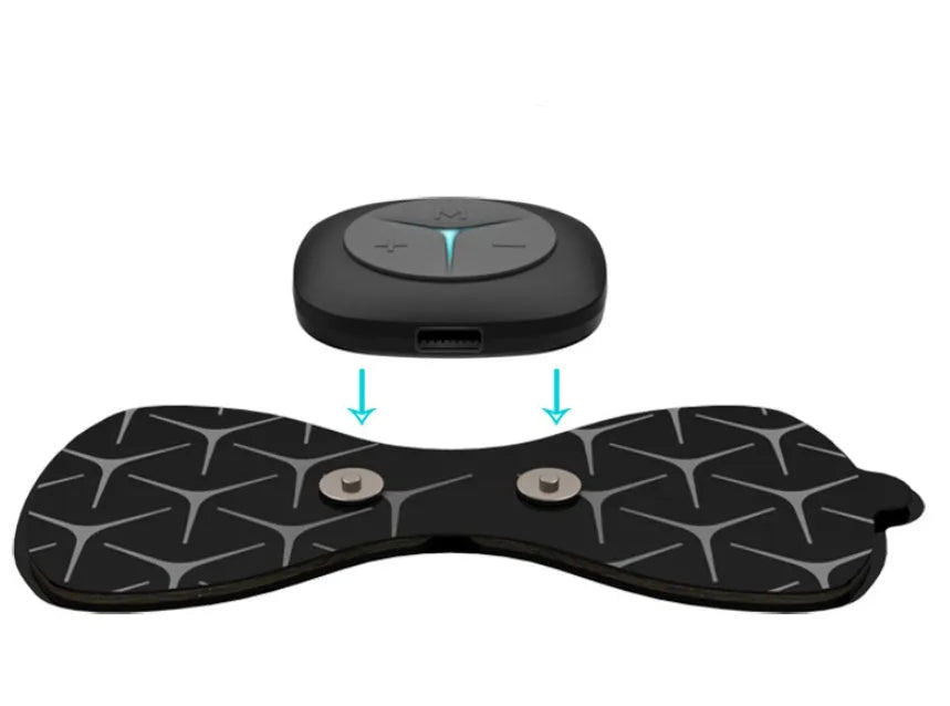 Mini shoulder and neck massager with six massage modes, adjustable pulse intensity and 30-minute timer in black or white