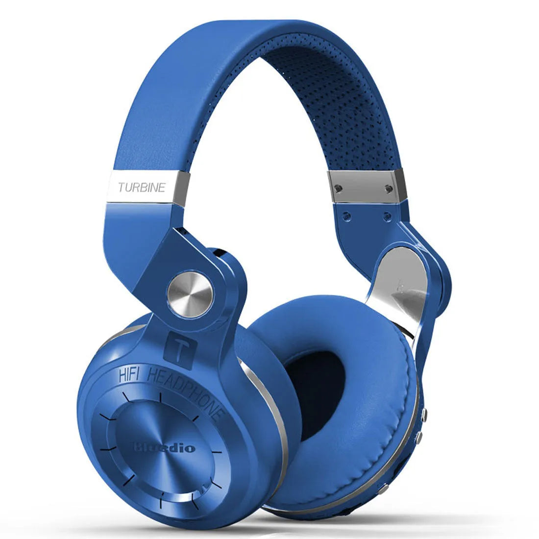 Black Bluetooth stereo headset with over-ear design shown on a white background.