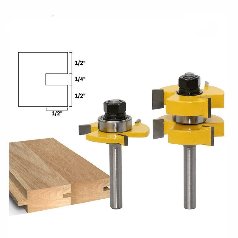 T-slot milling cutter with three-tooth T-shaped tenon jointing design and straight handle