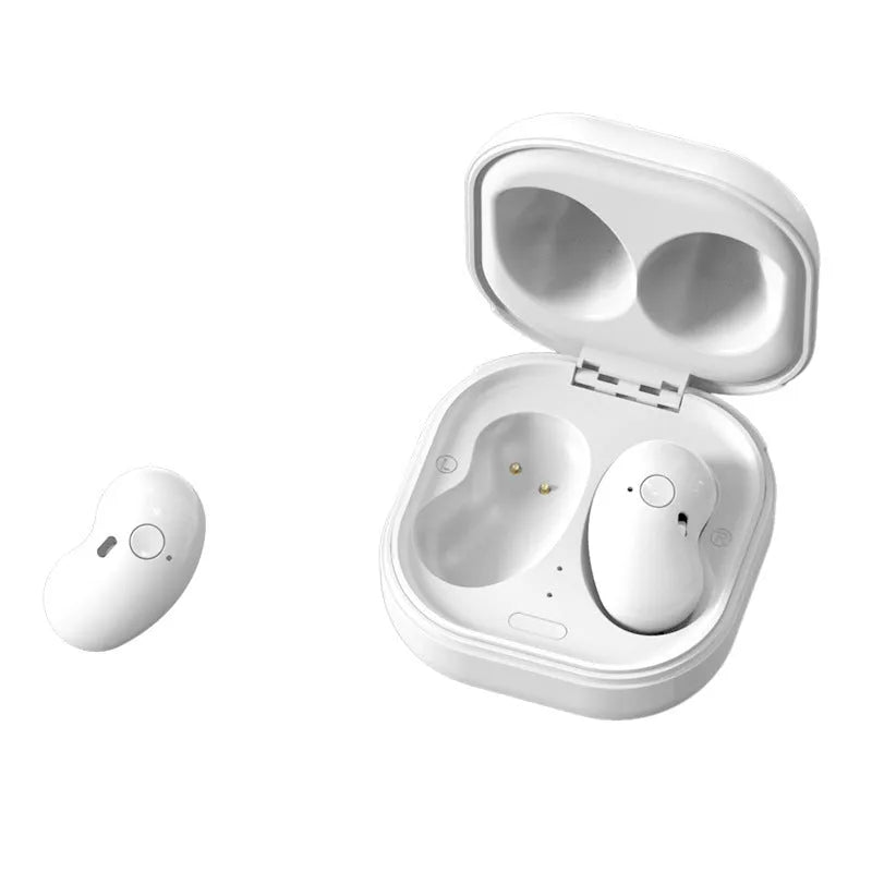 Black Bluetooth 5.0 wireless sport earbuds with IPX4 waterproof rating and built-in microphone