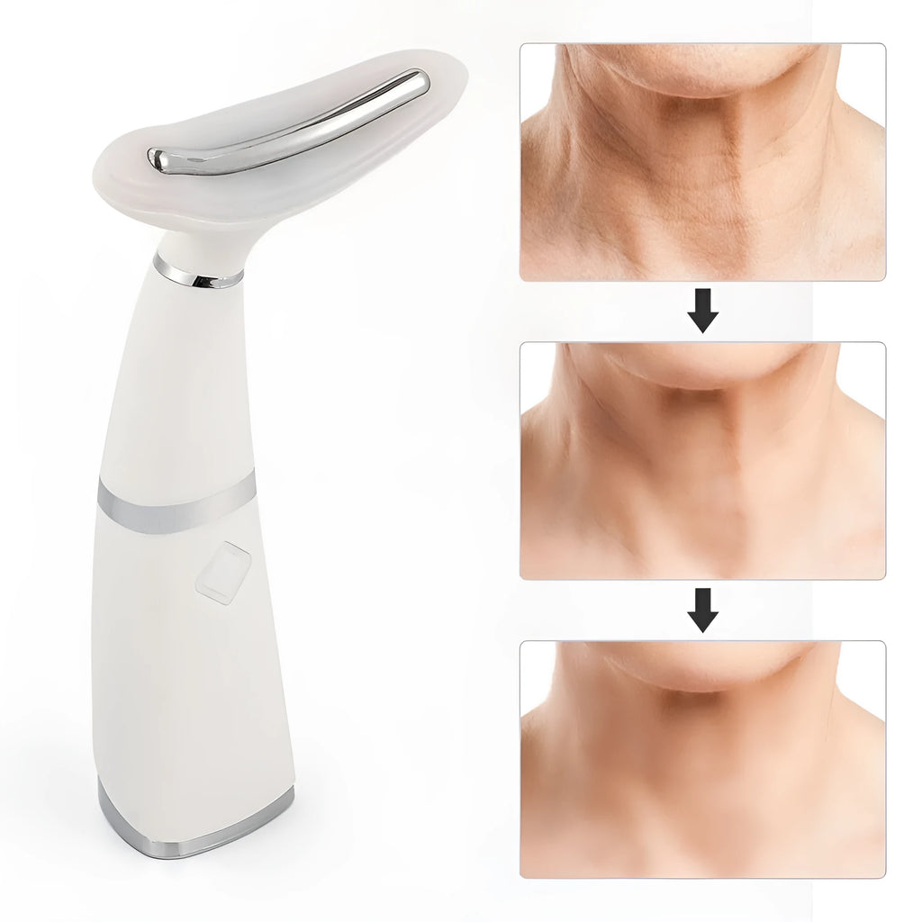 White double chin neck wrinkle remover device with ABS body and 3W power for home use