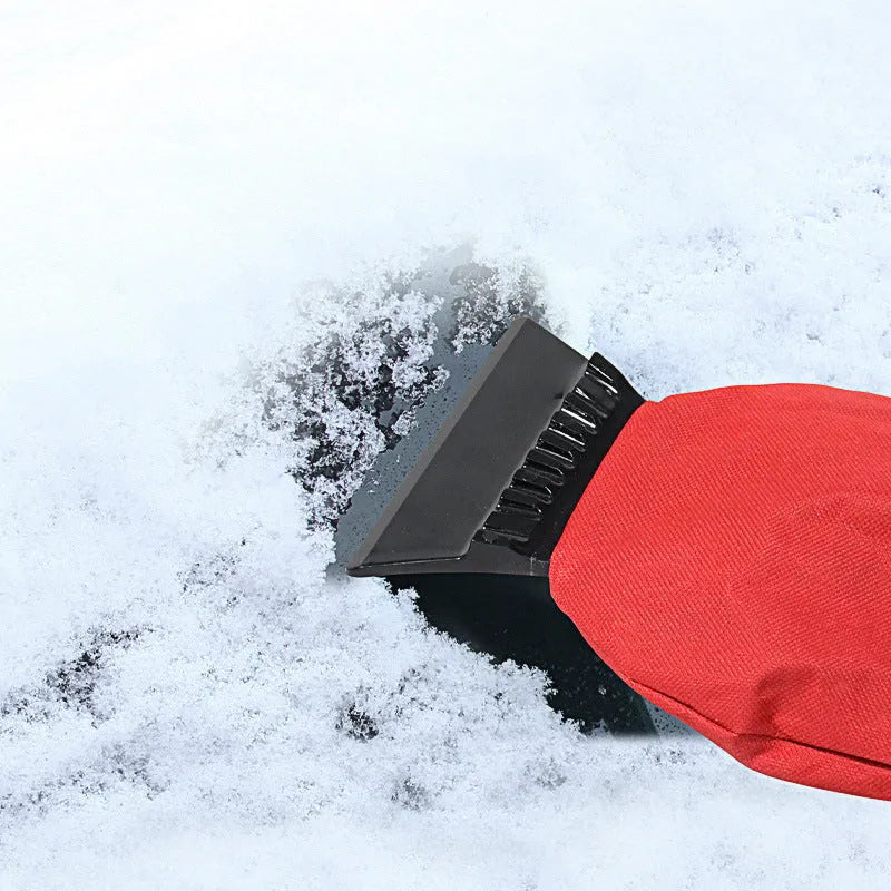 Car multifunction ice sweeping snow plough shovel in red colour for winter vehicle snow removal