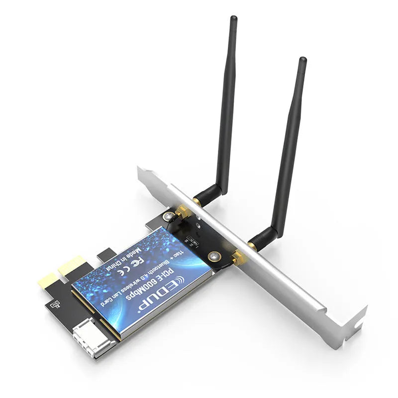 Dual-band PCI-E wireless network card with two 5dBi external antennas and Bluetooth 4.0