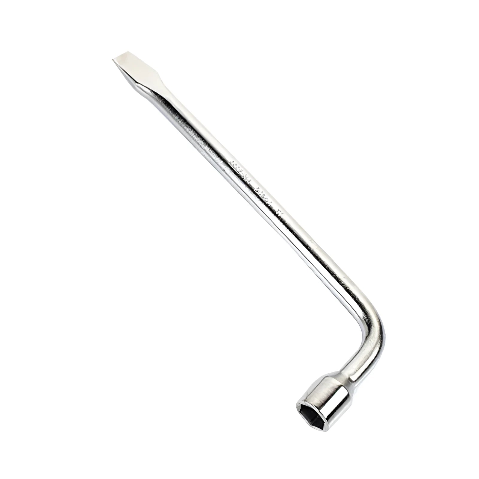 L-shaped single-size 19mm socket wrench tool made from CR-V steel.