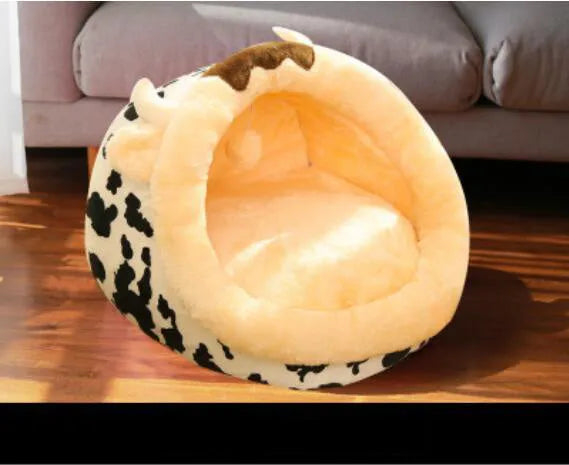 Cow colour suede cat house S code for up to 7 cats indoor use