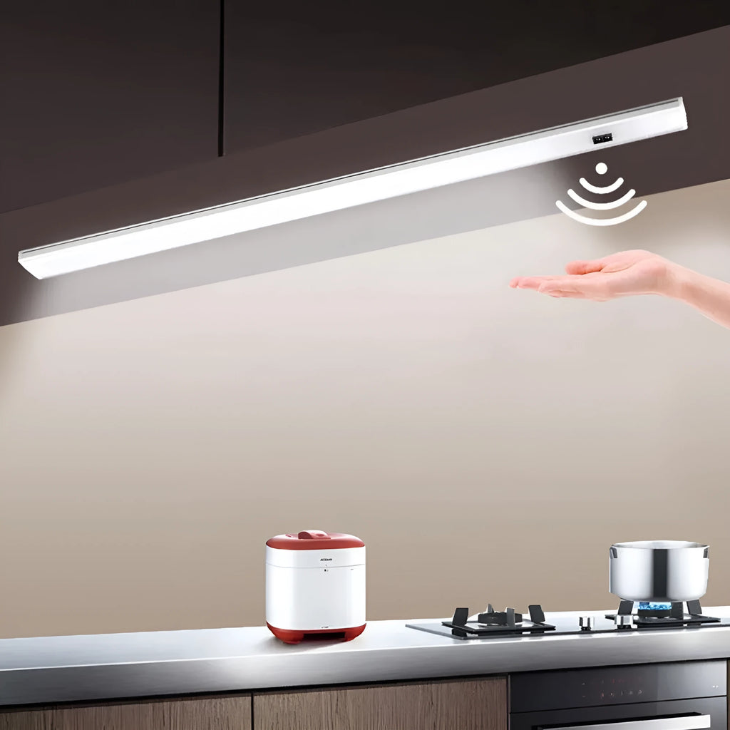 Aluminium profile LED strip light bar for cabinet and bookshelf installation.