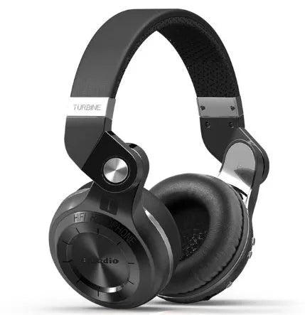 Bluedio T2+ wireless Bluetooth on-ear headphones in blue with adjustable headband
