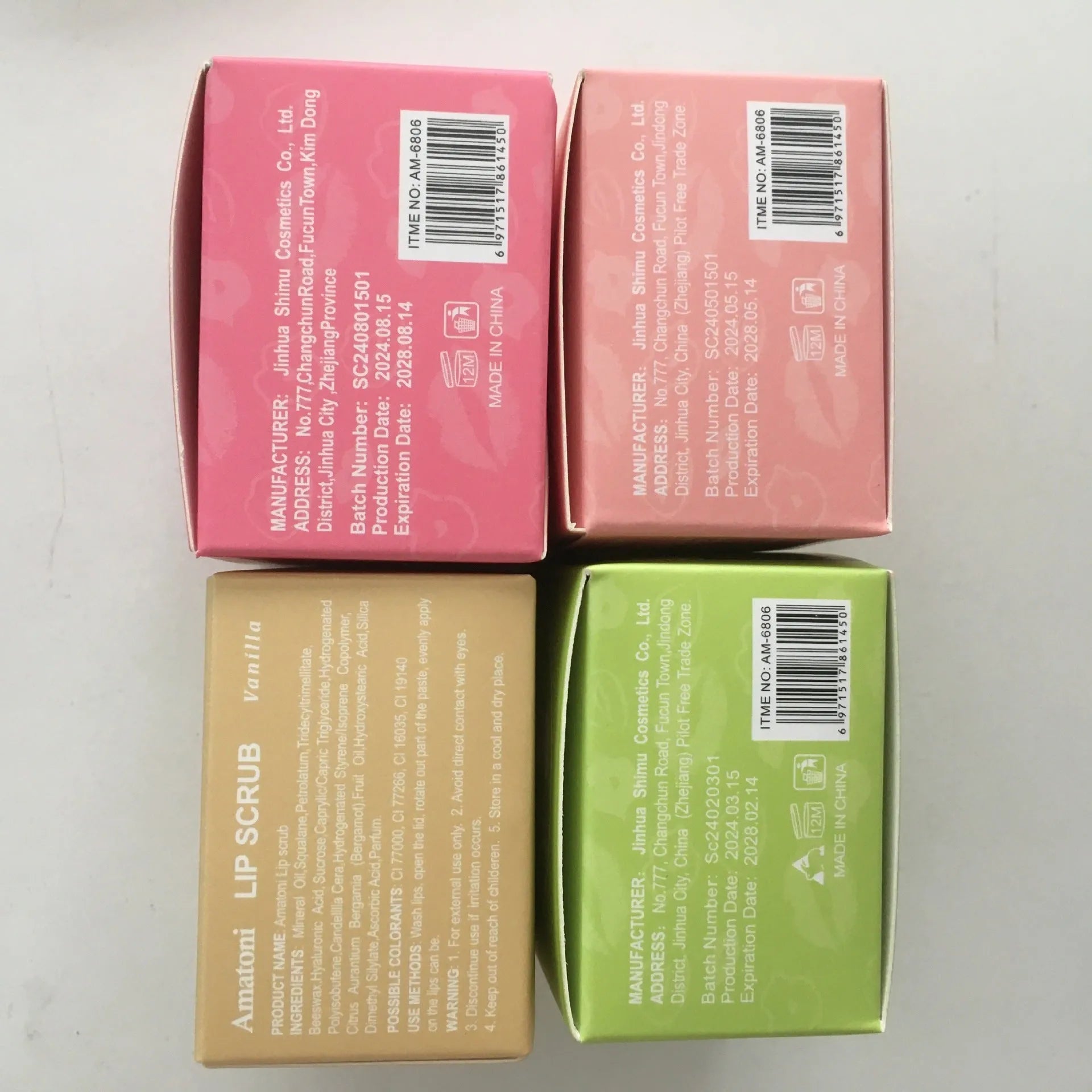 30g jar of fruit flavour lip scrub cream with coconut, raspberry, vanilla, watermelon options