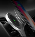 Car magnetic wireless charger Model W5 with USB interface and QI certification, two colour options shown