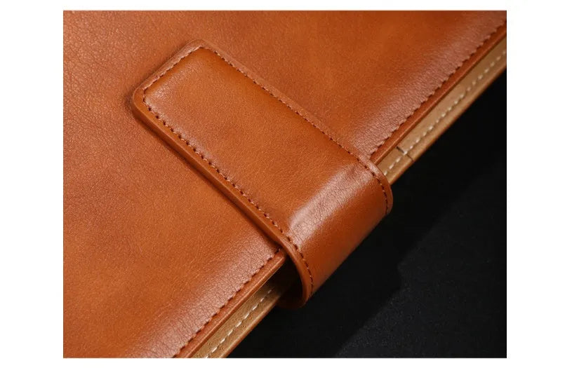 A5 PU leather buckle 6-hole clip notebook in black, 18x23.3cm, with 80 sheets of Daolin paper