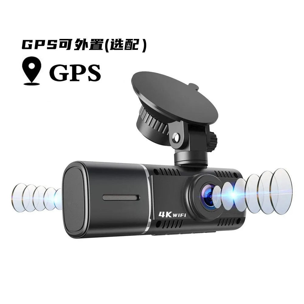 Standard black car dashcam with 1.5-inch screen for front and rear recording.