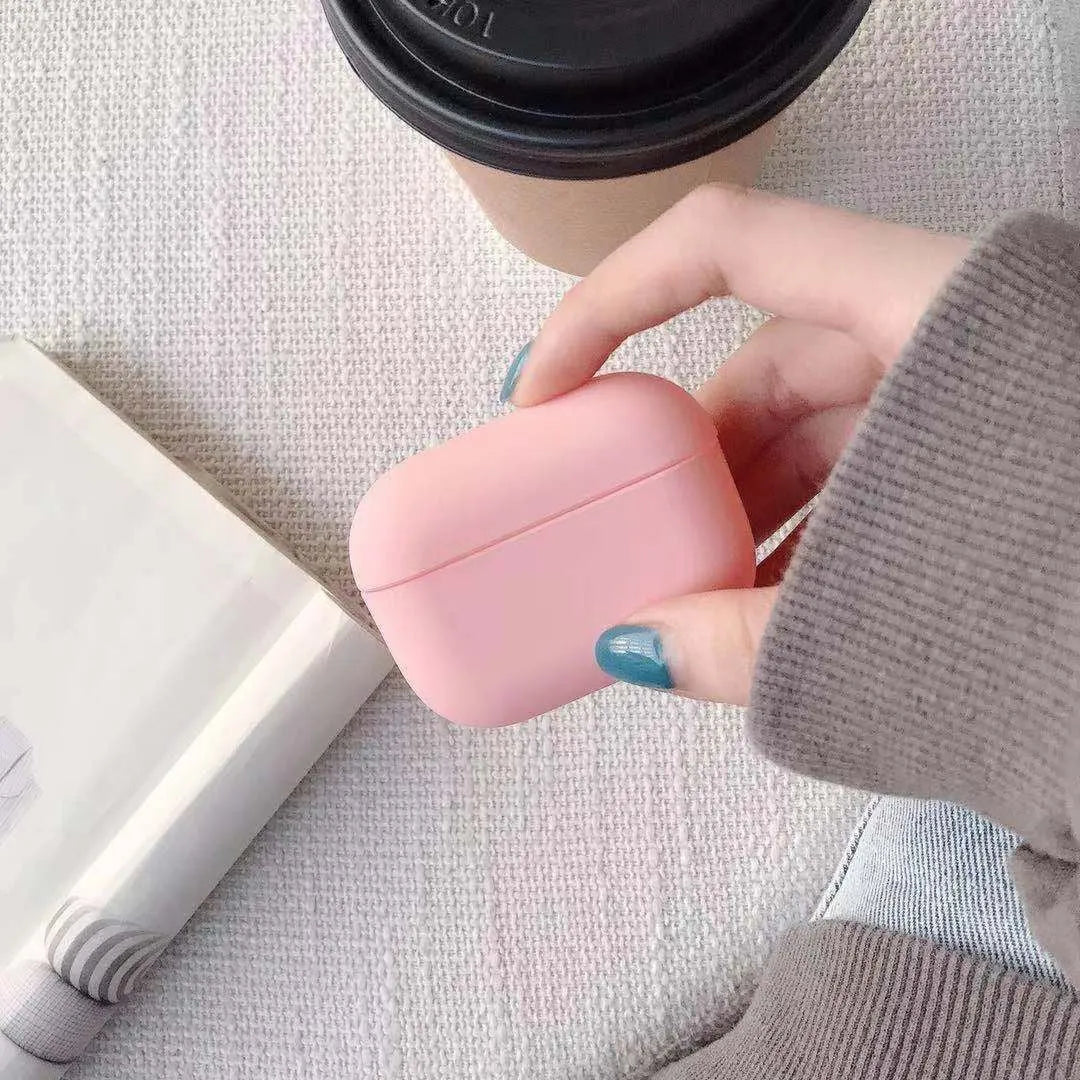 Plastic protective case for AirPods Pro shown in multiple colour options