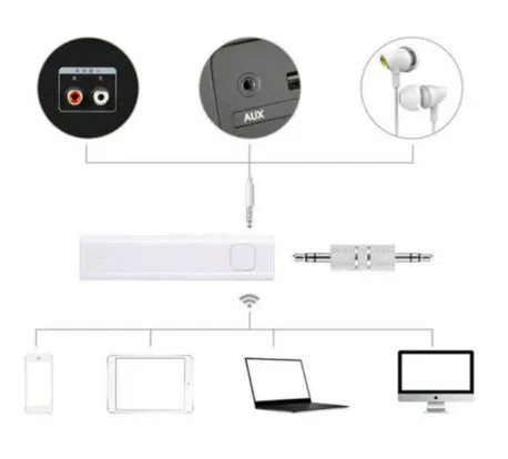 Mini Bluetooth real time voice translator for 26 languages, black device on white background