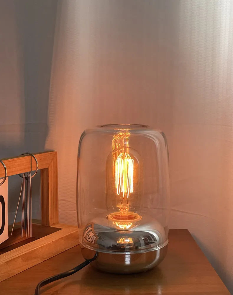 Geometric glass essential oil ambience lamp with waterless aromatherapy lighting
