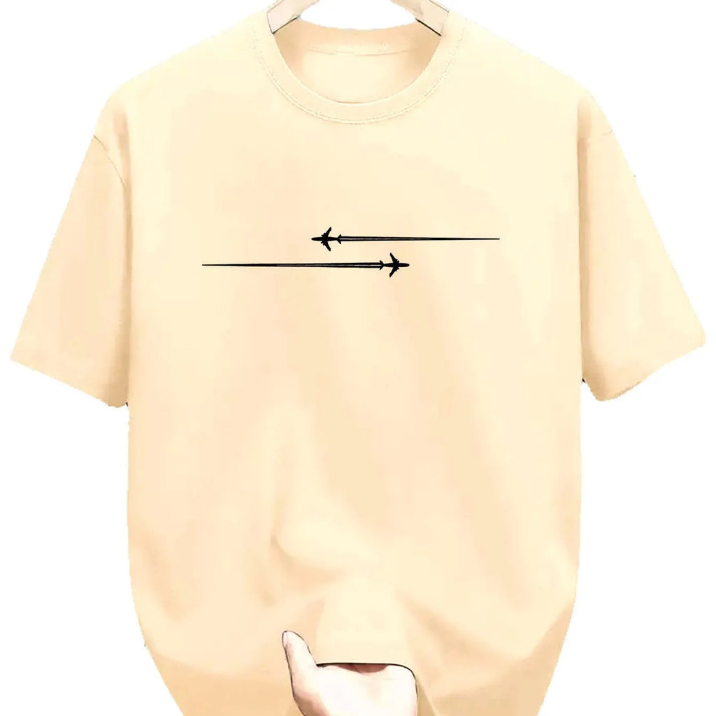 Loose-fit short-sleeved T-shirt with a cartoon print, shown in multiple colour options.