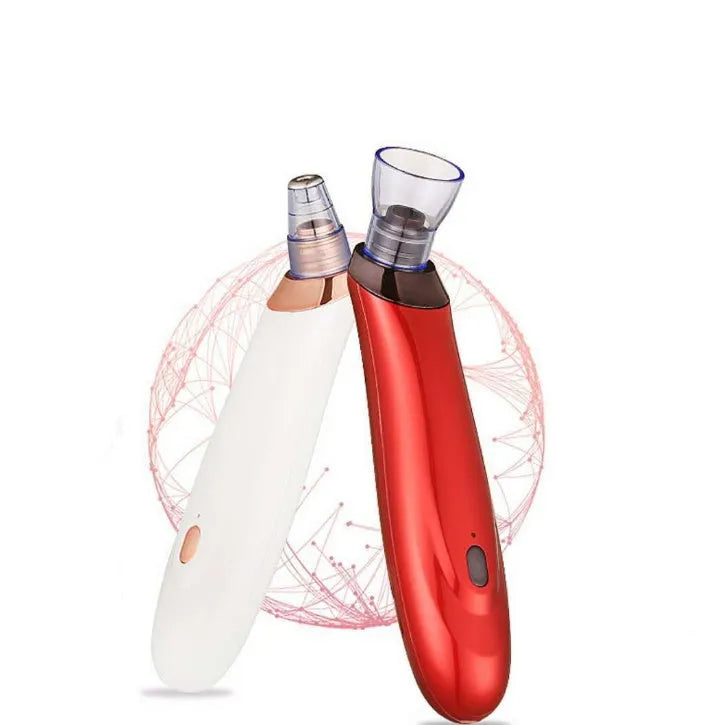 Electric blackhead remover pore cleaner tool with multiple nozzles on a white background.