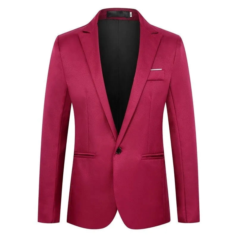 Men's wedding tuxedo jacket in acetate fibre, loose fit, available in eight colours