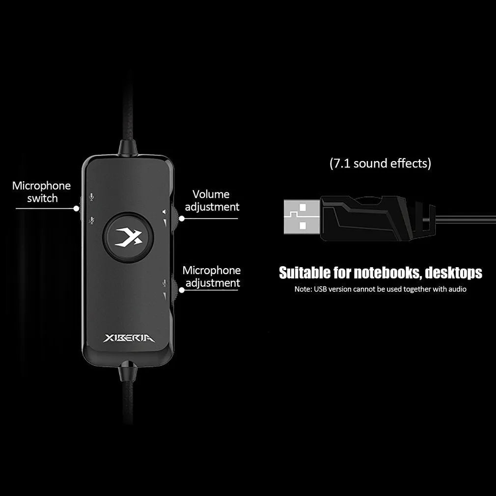 Siberian V20 gaming headset in black plastic with 50mm speaker and 7-colour light vibration