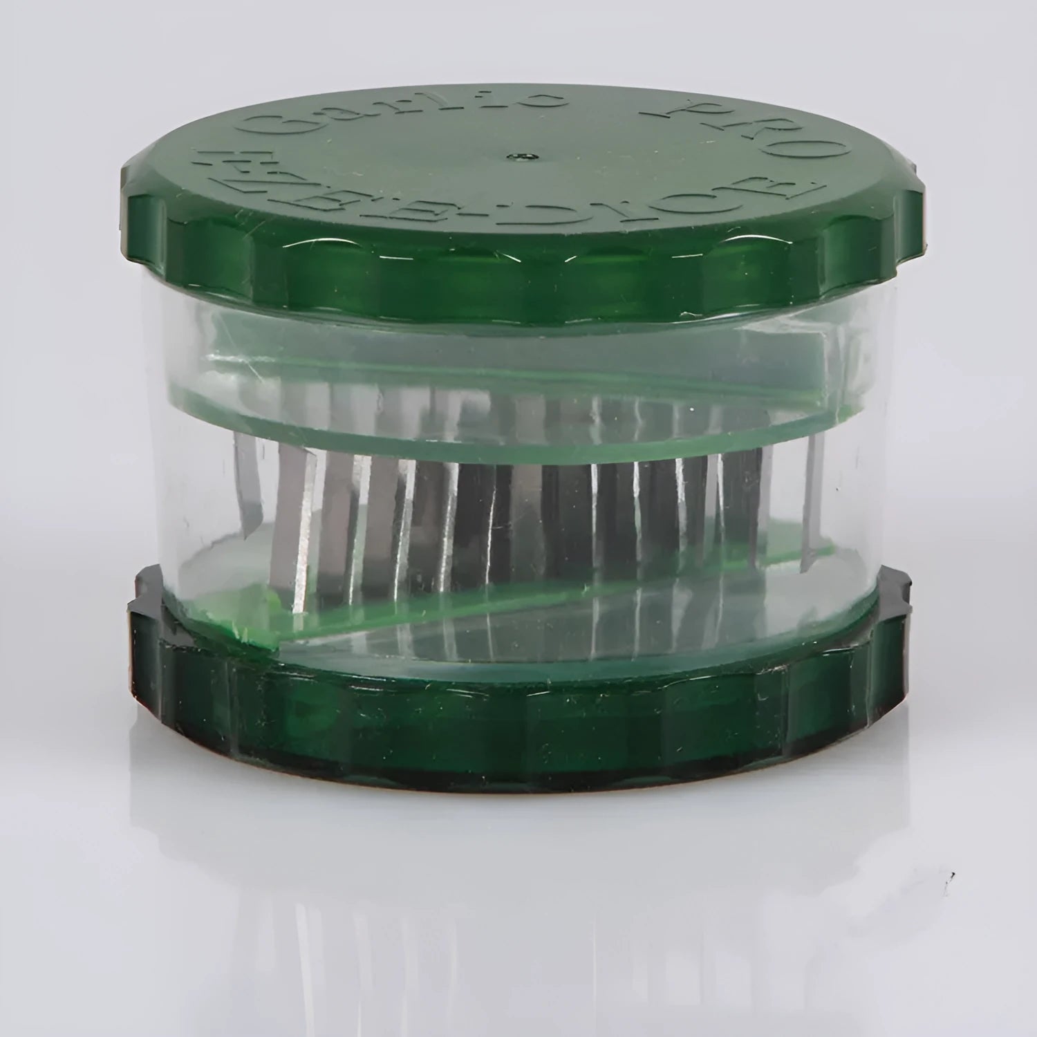 Transparent PP plastic garlic peeler kitchen gadget showing 8.5cm dimensions