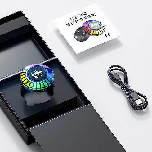 Compact cube-shaped voice-controlled Bluetooth LED lamp with polar light effects
