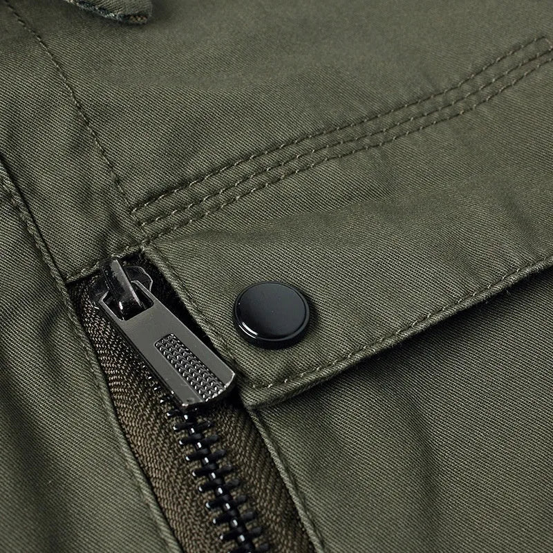 Men's fleece-lined thickened washed jacket in khaki, slim fit mid-length cotton trench coat with velvet lining