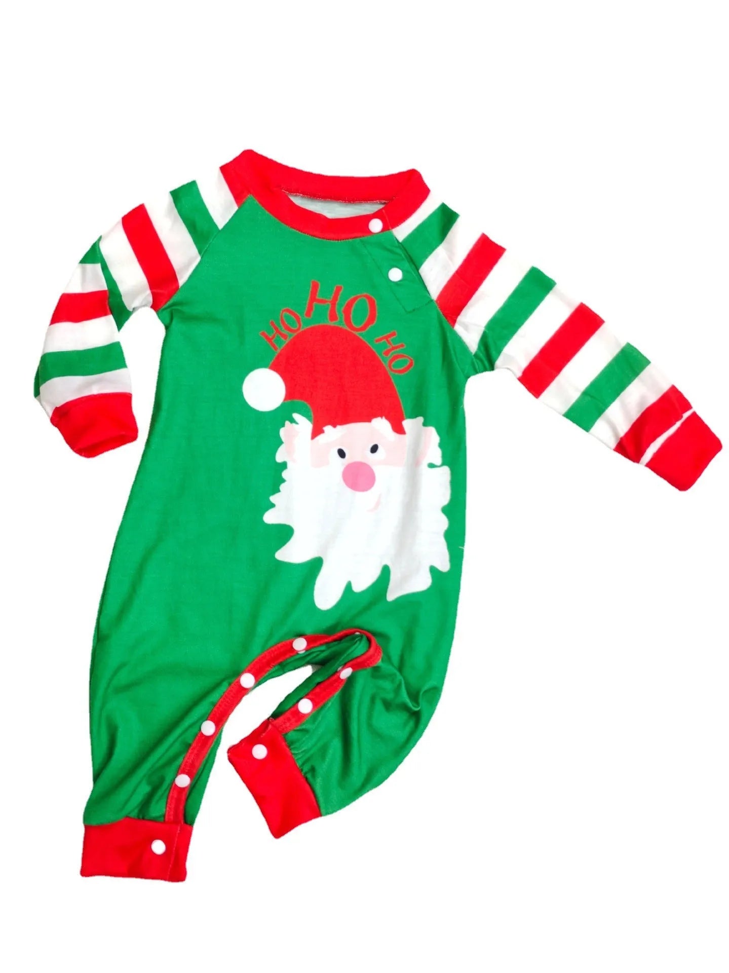 Family Christmas pyjama set in red stripe pattern with cotton long sleeves, available in sizes from baby to adult and dog