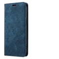Magnetic flip leather phone case for iPhone in various solid colours, showing front and closed views.