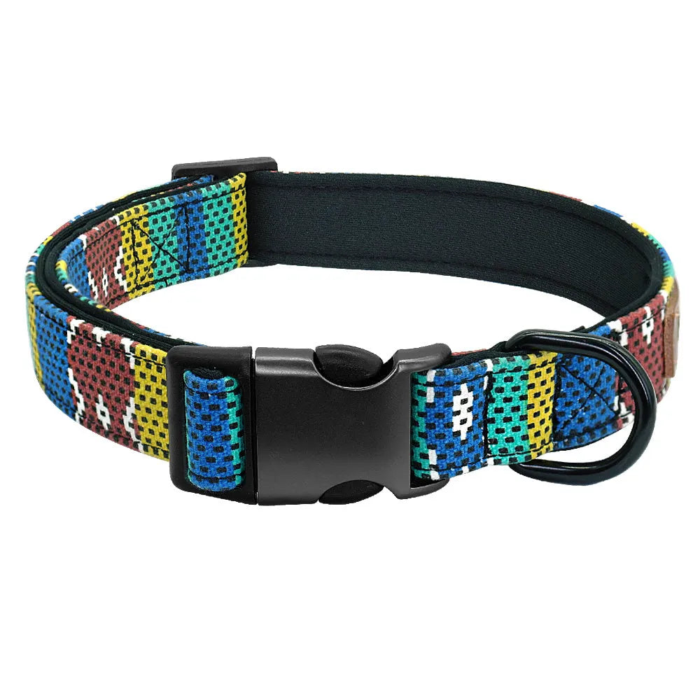 Personalised nylon dog collar in red, blue, green, coffee, and pink for small medium large dogs