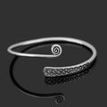 Women's Chinese retro style silver electroplated copper opening bracelet with fish charm