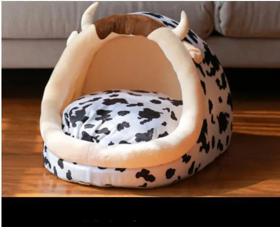 Cow colour suede cat house S code for up to 7 cats indoor use