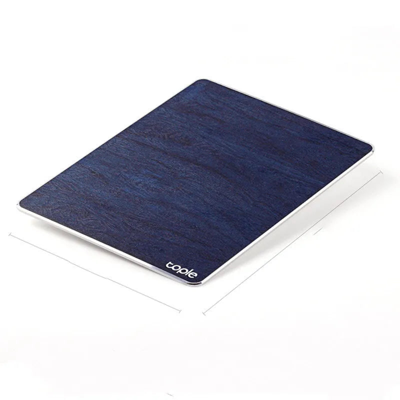 Oversized aluminium alloy mouse pad, 249 x 200 x 3.2mm, chamfered CNC edge, embedded silicone base, black option