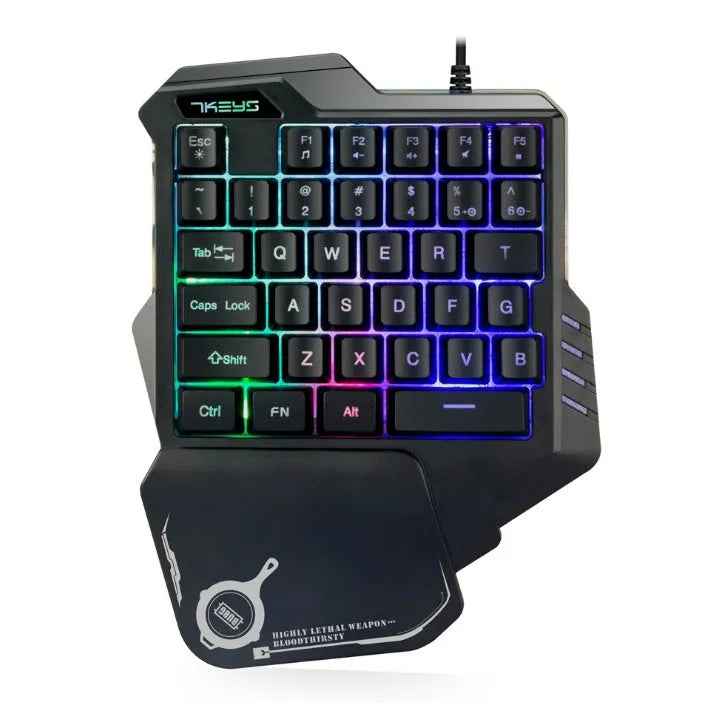 One-handed mechanical gaming keyboard with RGB backlighting, 23x18.5x4cm plastic body, 415g, G30 model