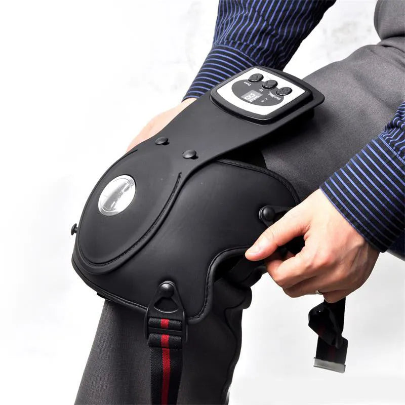 Infrared knee and shoulder massager with temperature control display and soft fabric pads
