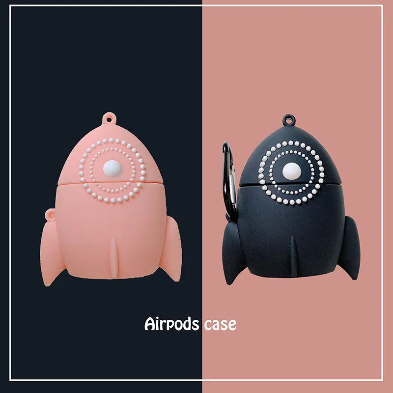 Black and pink silicone protective cases for Apple AirPods 1 and 2