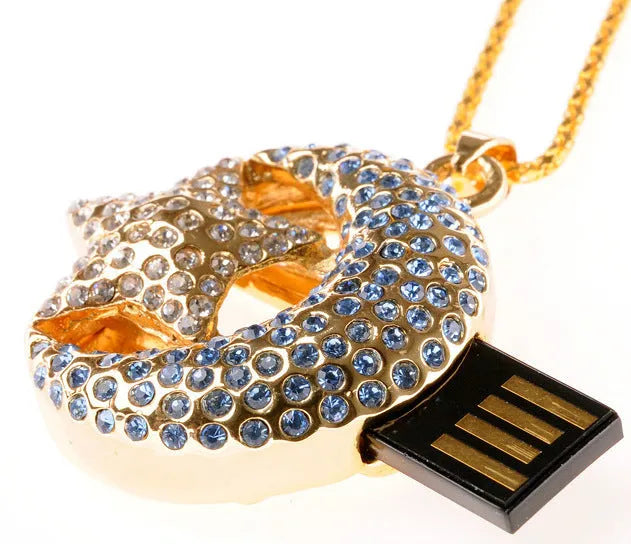 Xingyue jewellery-style metal USB flash drive with USB connector.