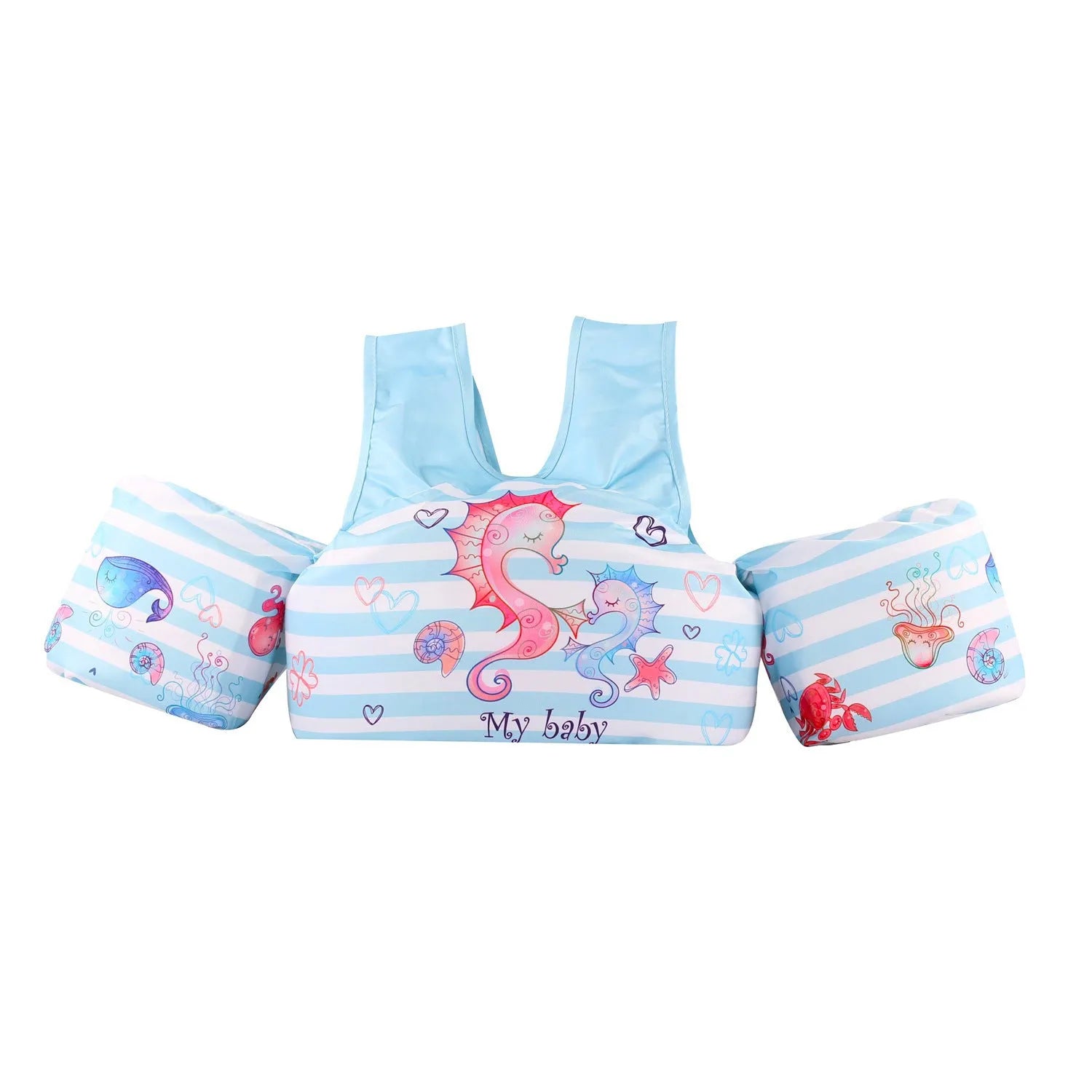 Cartoon children's arm swimming ring in polyester with lengthened design for swimming stability