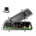 10 inch dual cameras driving recorder with full display screen mounted on car rearview mirror