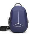 Waterproof Oxford cloth chest bag in black, shown with dimensions 20cm by 10cm by 30cm.