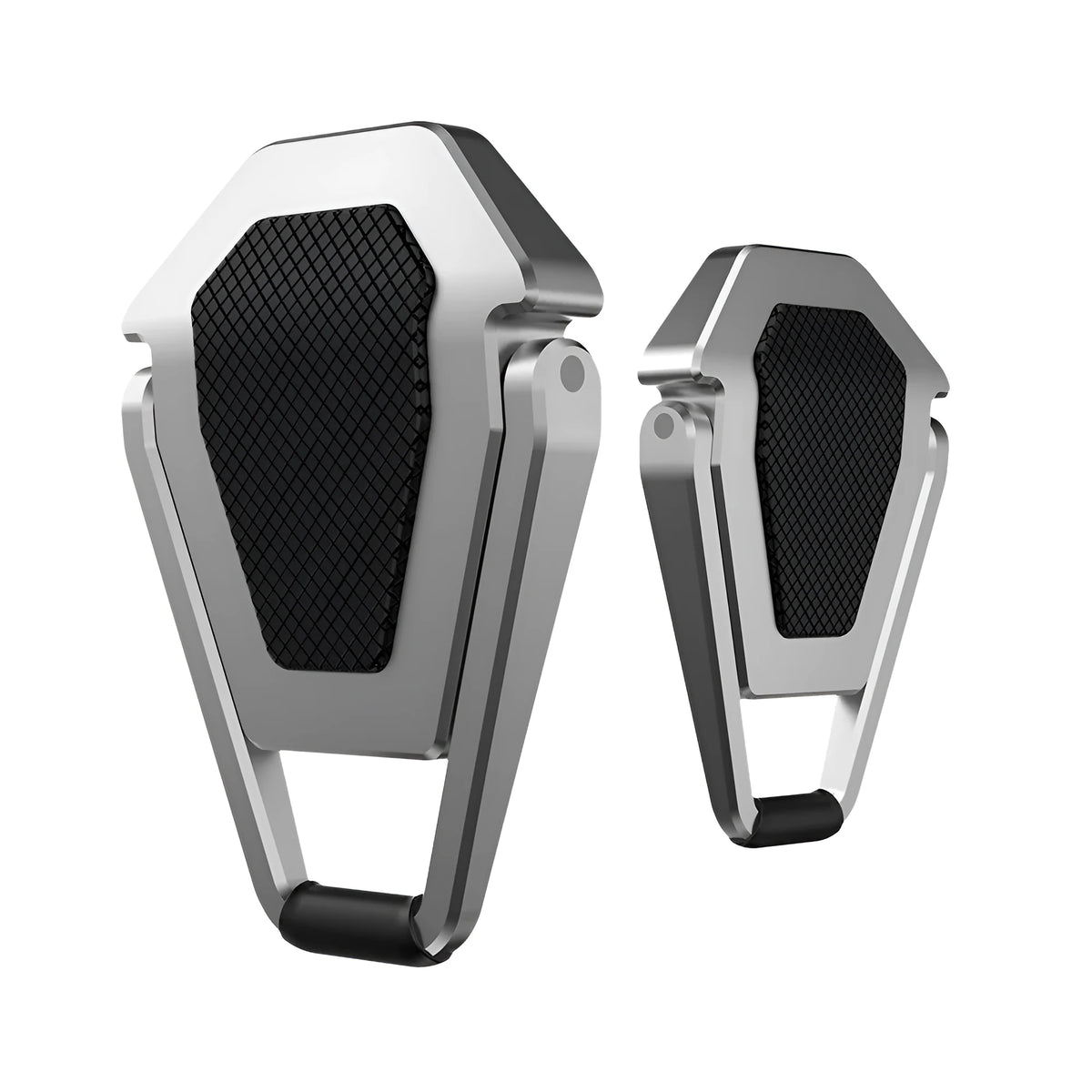 Foldable zinc alloy tablet and laptop cooling bracket, black and silver, 4.8cm x 3.5cm x 0.62cm, pack of 2