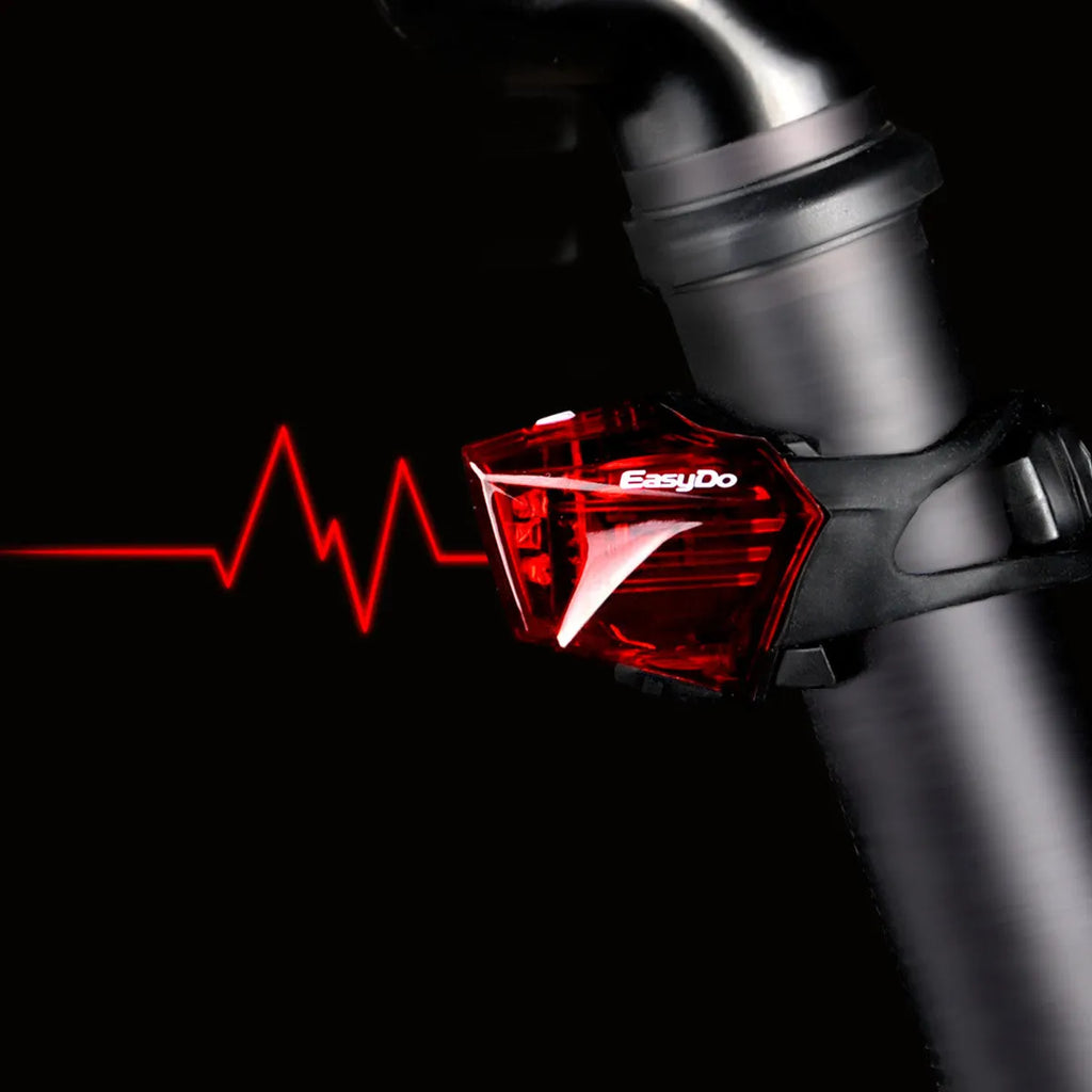 Bicycle tail light with 3 LED lamp beads, 3 modes, IPX-4 waterproof, 62x43x38mm, black plastic housing