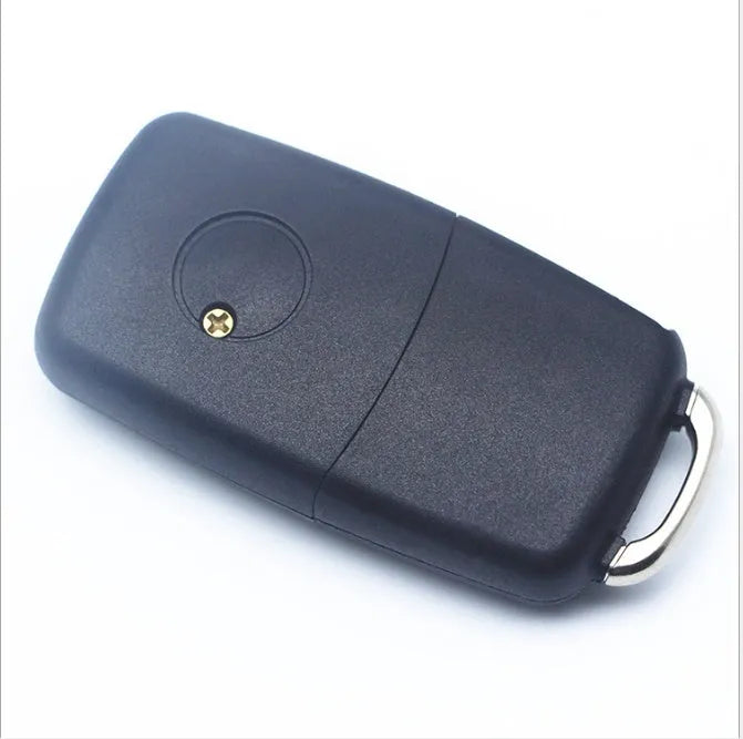 Black 3-button car key shell replacement housing made from nylon, glass fibre, and PVC with a secret compartment