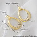 Women's geometric drop-shaped earrings in yellow gold with round and oval elements