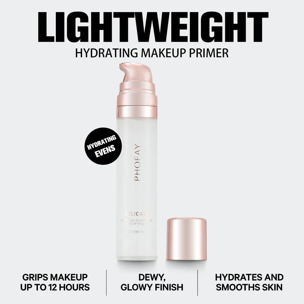 PHOFAY Hydrating Makeup Primer 25ml in a white pump bottle for smooth makeup application