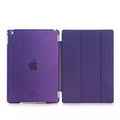 iPad Mini Smart Cover in blue, open to show the folding stand, with textured matte finish and auto sleep/wake feature.