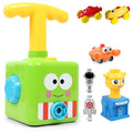 Children's air balloon powered car toy with ABS plastic construction, 2 cars, and 12 balloons on a white background