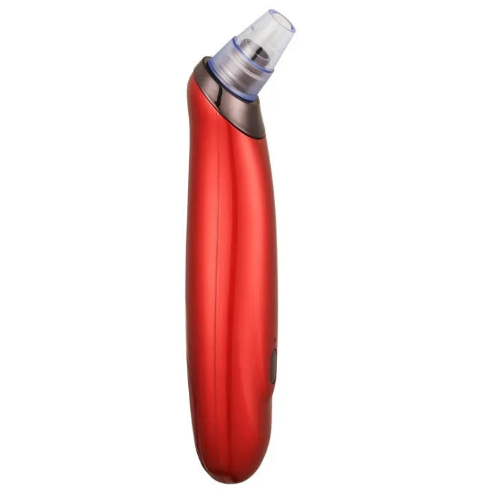 Electric blackhead remover pore cleaner tool with multiple nozzles on a white background.