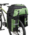Rhinoceros brand three-in-one design 70L bicycle rear storage bag for touring, shown in available colours.