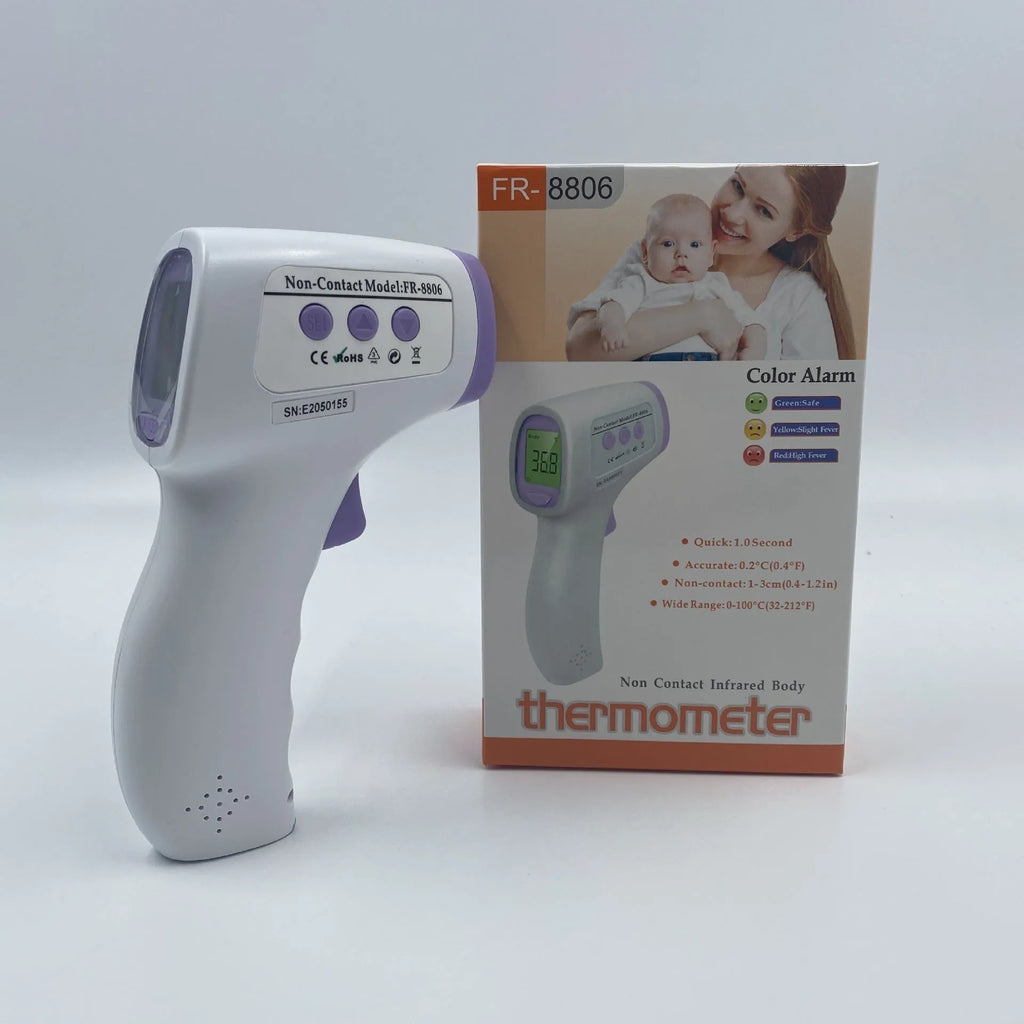 White infrared digital thermometer for non-contact temperature measurement with electronic display