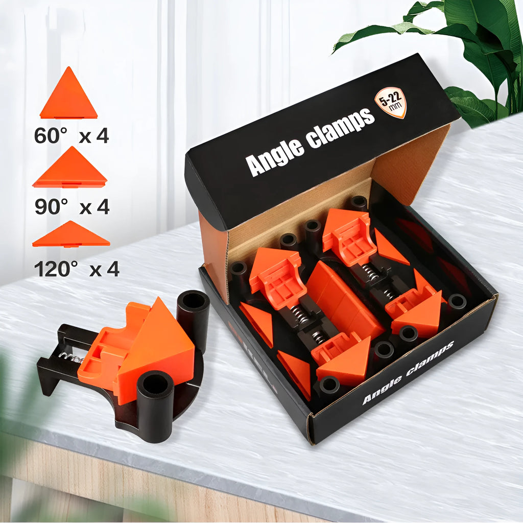 Plastic 90 degree right angle clip for assembling picture frames and photo frames